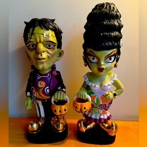 NWT Sweet Street Frankenstein’s monster & bride figures 17” and 15.5”